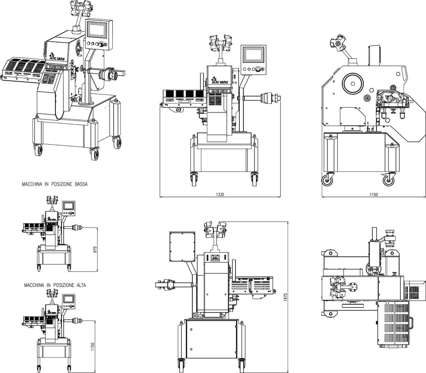 infographic of techinal data, machine: IC 15/12